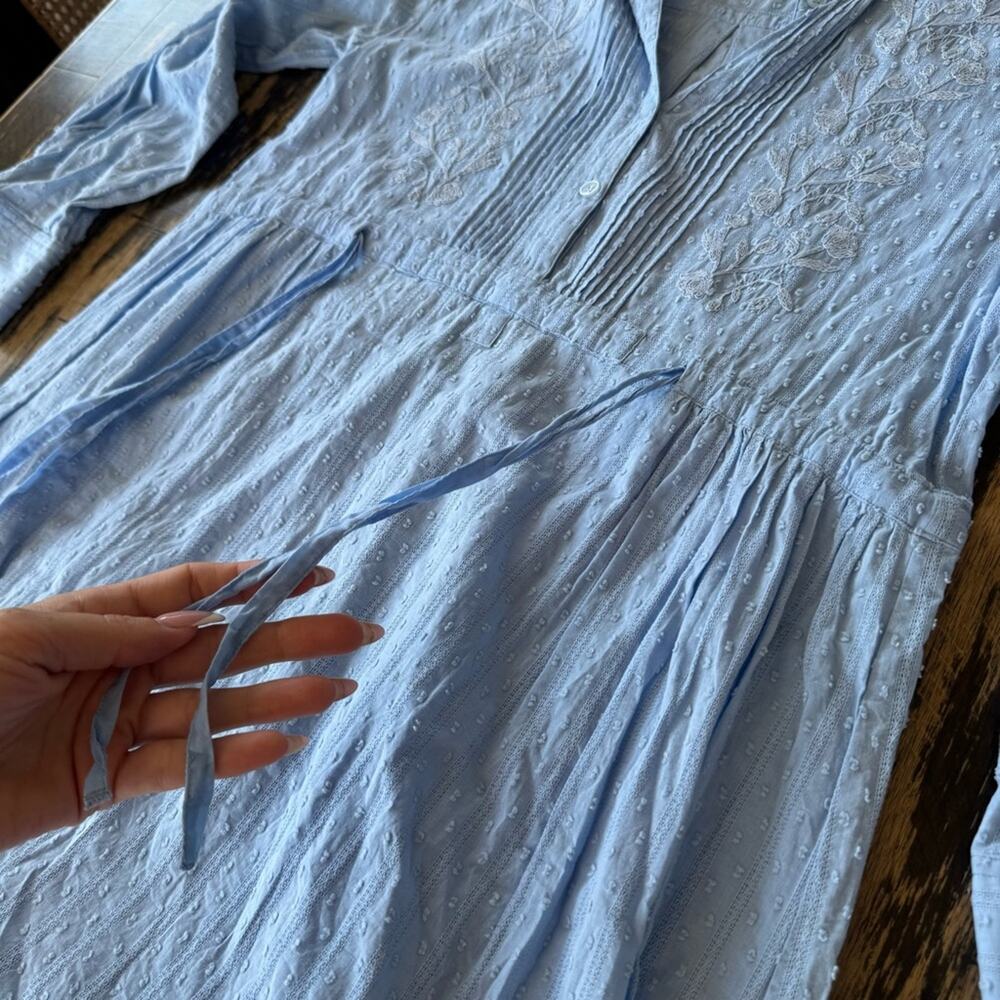 See by Chloé - Light Blue Chambray Tie Dress – Size Mediu - Picture 7 of 17